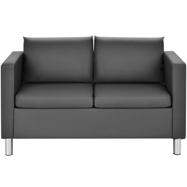 0736542243468 - Zweisitzer-Sofa - 120x60x625 cm - Leder - Grau