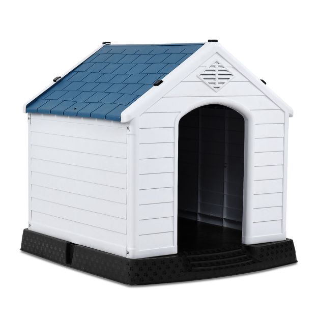 0736542243505 - Hundehütte - Kunststoff - Wasserdicht - 77 x 785 x 815 cm - Weiß & Blau