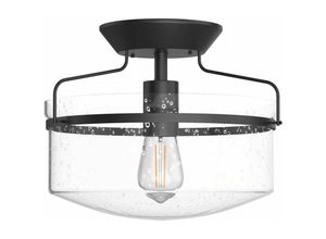 0736542258233 - Goplus - Deckenleuchte aus Metall & Glas Deckenlampe für Glühbirne mit E27-Fassung max 60 w mit Blase-Motivauf dem Glasschirm im Retro-Design