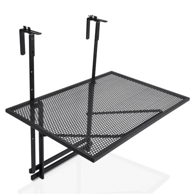 0736542259902 - Costway Geländer-Klapptisch - Eisengestell - Höhenverstellbar - 605x405x615-825cm