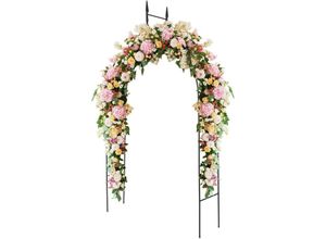 0736542283235 - Costway - Rosenbogen Torbogen Rosengitter Gartenbogen Rankgitter Pergola Spalier Metall Tor für Rosen Blumen Garten Terrasse 255x140x38cm