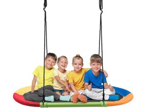 0736542283570 - 150 x 80 cm Ovale Nestschaukel Tellerschaukel mit 100-160cm hoehenverstellbarem Seil Kinderschaukel bis 150kg belastbar Schaukel für Indoor und