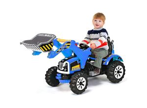 0736542306750 - 12V Kinderbagger 25-5 km h Elektro Sitzbagger mit Schaufel Sandbagger mit Vor- Rückwaertsschalter für Kinder von 3 bis 8 Jahre Blau - Costway