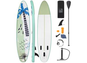 0736542322200 - Stand Up Surfbrett aufblasbares Surfbrett Paddle Board 320 x 76 x 15 cm grün