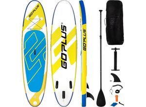 0736542322415 - SUP Board opblaasbaar stand -up paddleboard lichtbord 335 x 76 x 15 cm blauw + geel + wit