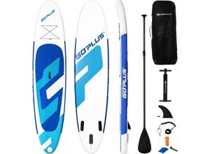 0736542322422 - Costway Stand Up Paddle Board aufblasbares SUP Board mit hochwertigem Zubehör 335 x 76 x 15 cm blau + weiß