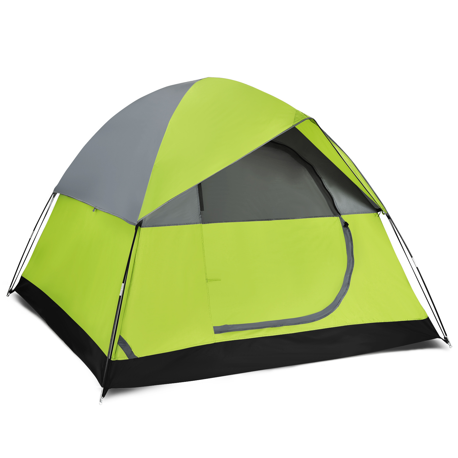 0736542322859 - Costway doppellagig Familie Camping Zelt Kupplung Zelt winddicht 210 x 210 x 160 cm grün