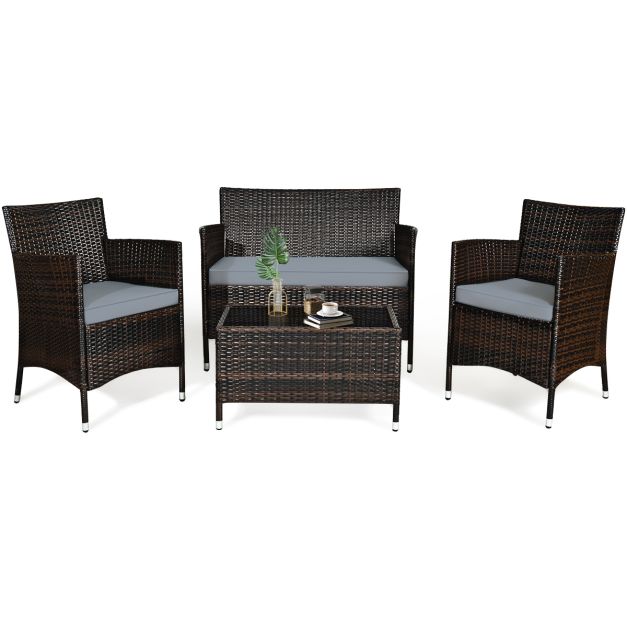 0736542323092 - Furniture Set - Couchtisch & Stühle - 70 x 40 x 40 cm - Braun