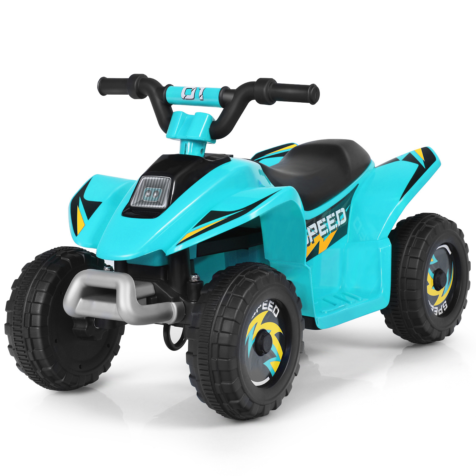 0736542323627 - 6V Elektro Kinderquad 28-46 km h Mini Elektroquad Kinderauto Kindermotorrad Kinder Quad Elektroauto für Kinder ab 3 Jahren Blau - Costway