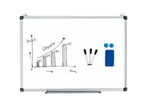 0736542325829 - Whiteboard Magnettafel Schreibttafel Pinnwand Wandtafel Board Memoboard mit Alurahmen 60x40cm - Costway