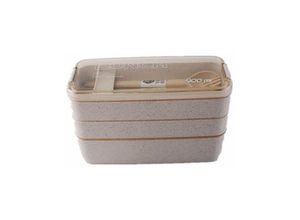 0737547164819 - Northix - Lunchbox - 3 Etagen - Beige - 900 ml