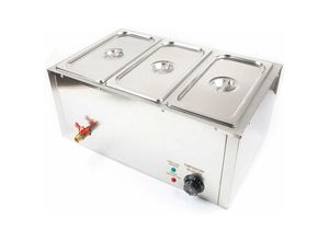 0738633564414 - Senderpick - 220V Wasserbad Speisenwärmer Elektrischer Bain Marie Buffet Dampfgarer Suppenstation Warmhalteplatte 850W 3X7L3 Topf Aufsatzwärmer