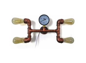 0738633567002 - Senderpick - 4-Kopf Wasserrohr Lampe Retro Licht Digitale Steampunk Wandleuchter Wandlampe