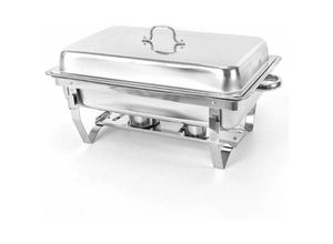 0738633567491 - Senderpick - 9L Edelstahl Speisenwärmer Warmhaltebehälter Wärmebehälter 2 Brennpastenbehälter Chafing Dish