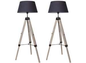 0738725782436 - Wyctin - 2x Stehlampe Tripod höhenverstellbar Stehleuchte Wohnzimmerlampe Standleuchte für Wohnzimmer Schlafzimmer Schwarz