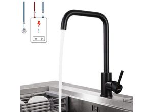 0738956105103 - Lonheo - Niederdruck Wasserhahn Küche Armatur aus Edelstahl 360° Schwenkbar Küche Mischbatterie Einhebelmischer für Kaltwasser und einen Wasserboiler