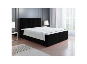 0739805059066 - Fun Moebel - Boxspringbett Schlafzimmerbett charlie 180x200cm Schwarz inkl Bettkasten