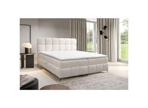 0739805061595 - Boxspringbett Bett Schlafzimmerbett SOPHIE 140x200cm Stoff Rolf Creme