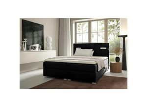 0739805064947 - Fun Moebel - Boxspringbett Schlafzimmerbett caprice 180x200cm Schwarz inkl Ambiente-LED