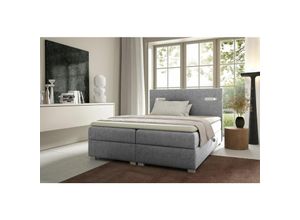 0739805064961 - Boxspringbett Schlafzimmerbett caprice 120x200cm Stoff Grau inkl Ambiente-LED