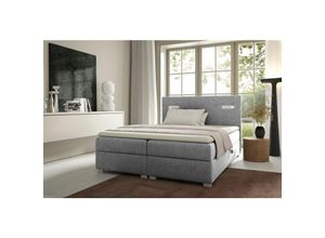 0739805064992 - Fun Moebel - Boxspringbett Schlafzimmerbett caprice 180x200cm Stoff Grau inkl Ambiente-LED 0739805064992 - Fun Moebel - Boxspringbett Schlafzimmerbett caprice 180x200cm Stoff Grau inkl Ambiente-LED