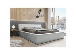 0739805068327 - Fun Moebel - Polsterbett Doppelbett omaha 140x200cm Komplettset in Stoff Now or Never Weiß