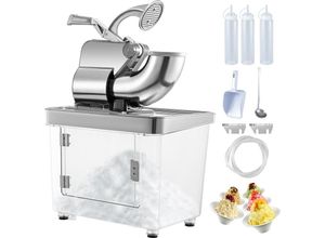 0742521724279 - Vevor Eiscrusher 3000 w Smoothie Maker Machine mit Eisspeicherkapazität 34 l Silbriger Smoothie Mixer Edelstahl Maschine mit Doppelschneidkopf und