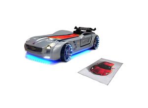 0743194010386 - Autobett Kinderbett Rio Roadster LED Sound Sportsitze Lattenrost Spoiler 90x190 cm