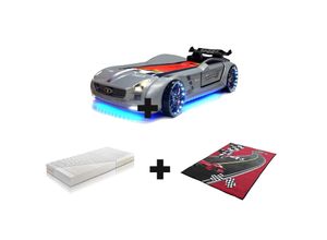 0743194010430 - Autobett Kinderbett Rio Roadster LED Sound Sportsitze Lattenrost Spoiler 90x190 cm