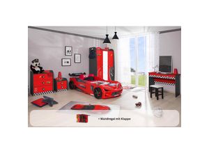 0743194010881 - Kinderzimmer komplett Set Autobett Rio 5 teilig Rot