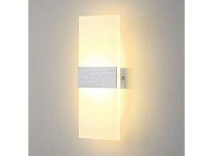 0744306173067 - LED-Wandleuchte für Innenbereich 12 W Wandleuchte aus Aluminium und Acryl modernes Design Dekoration LED-Beleuchtung Wandleuchte für