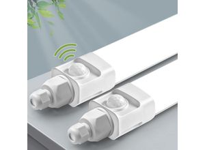 0744790758054 - Buling - 2 StückLED Feuchtraumleuchte 60cm mit Bewegungsmelder18W 1800LM 4000K Deckenleuchte Sensor RöhreLinkable WerkstattlampeWasserfest IP65