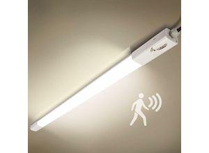 0744790764208 - Led Feuchtraumleuchte mit Bewegungsmelder 36W 115CM Verknüpfbar led Sensor Röhrelampe Neutralweiß Wandleuchte Deckenleuchte Kellerlampe IP65