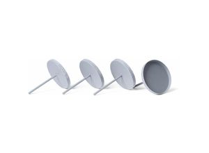 0745125287867 - Novaliv - 4x Kerzenständer Kerzenpick Kerzenpin Kerzenhalter 4x Flach 65 cm grau - Grau