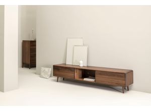 0745760382019 - Lowboard WHITEOAK Sideboards Gr B H T 160 cm x 45 cm x 40 cm Mit Massivholzbeinen braun (nussbaum natur geölt) Lowboards extravagantes Design in hochwertiger Qualität