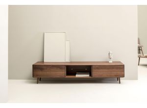 0745760382026 - Lowboard WHITEOAK Sideboards Gr B H T 180 cm x 45 cm x 40 cm Mit Massivholzbeinen braun (nussbaum natur geölt) Lowboards extravagantes Design in hochwertiger Qualität