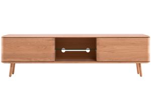 0745760382958 - Lowboard WHITEOAK Malin Sideboards Gr B H T 220 cm x 45 cm x 40 cm braun (eiche weiß geölt) Lowboards Eichenholz Push-to-Open Funktion verschiedene Farbvarianten