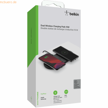 0745883795598 - schwarz 2x 10W Dual Wireless Charging Pad mit Netzteil schwarz WIZ002vfBK 0745883795598