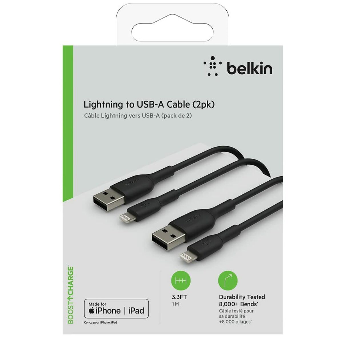 0745883803248 - USB auf Lightning Verbindungskabel CAA001BT1MBK2PK 1 m Schwarz (2 Stück)