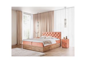 0747052038109 - Fun Moebel - Boxspringbett Schlafzimmerbett maximo 120x220cm in Stoff Torre Koralle