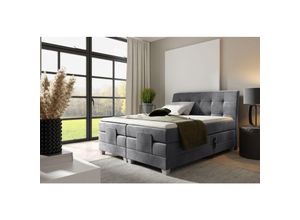 0747052039410 - Fun Moebel - Boxspringbett Elektrisch Bett franco 160x200cm in Stoff Fresh Grau