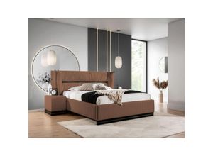 0747052048122 - Fun Moebel - Polsterbett Doppelbett Set2 hamilton 120x200cm Stoff Magic Velvet Braun