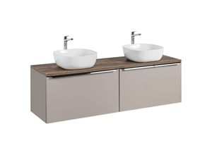 0747052052006 - Fun Moebel - Waschtischunterschrank 4-tlg akan 160cm Taupe inkl Waschtisch