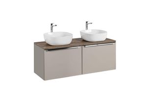 0747052052044 - Fun Moebel - Waschtischunterschrank 4-tlg akan 120cm Taupe inkl Waschtisch