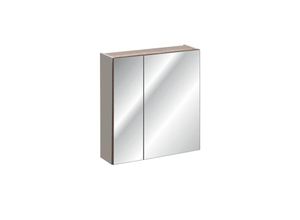 0747052052167 - Fun Moebel - Badezimmer Spiegelschrank 60cm akan Taupe inkl led