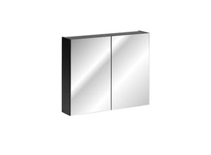 0747052053201 - Badezimmer Spiegelschrank 80cm AKAN Schwarz matt inkl LED