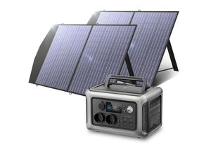 0747165206532 - ALLPOWERS Solargenerator R600 299WH LiFePO4 Batterie 2x 600W (1200W Spitze) AC Ausgang Tragbare Powerstation mit 2Pcs 100W Solarpanel