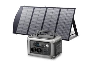 0747165206563 - Solargenerator R600 2x 600W (1200W Spitze) ac Ausgang Tragbare Powerstation mit 140W Solarpanel 299WH LiFePO4 Batterie Mobile Stromversorgung für