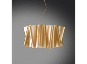 0748323543766 - Linea Zero - Pendelleuchte fünf Lichter folio Lampenschirm in Gold Polilux Durchmesser 60x h32 cm