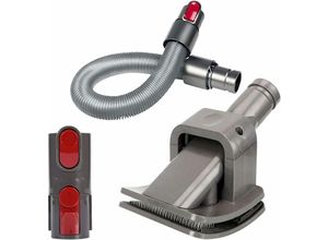 0749655492814 - Qiedie - Hundepflegebürste kompatibel mit Dyson V6 V7 V8 V10 V11 Staubsauger 3 Fellpflegebürsten mit Verlängerungsschlauch und Konverteradapter